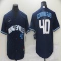 Nike Chicago Cubs #40 Contreras dark blue Majest baseball jerseys-BD