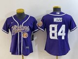 Women Nike Minnesota Vikings #84 Randy Moss purple NFL football jerseys-BD 01