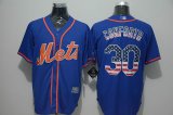 New York Mets #30 Michael Conforto usa flag blue baseball Jerseys