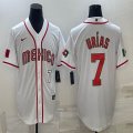 2023 World Cup Mexico #7 Julio Urias white majestic baseball jerseys 21