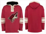 Custom Arizona Coyotes Old Time Hockey Lacer Heavyweight Pullover Hoodie -red