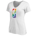 Women's White NBA Fanatics Branded Team Pride V-Neck T-Shirt