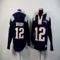 New England Patriots 12 Brady dark Blue nfl Hooded Sweatshirt