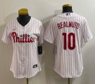 Women Nike Philadelphia Phillies #10 J.T. Realmuto white majestic baseball jerseys