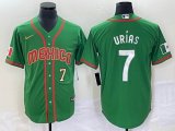 2023 World Cup Mexico #7 Julio Urias green red majestic baseball jerseys 106