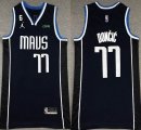 Nike Dallas Mavericks #77 Luca Doncic dark blue nba jersey 6 patch