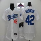 2024 World Series Champions Nike Los Angeles Dodgers 42 Jackie Robinson white 2020 Away Official Authentic Player Jersey