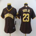 Women San Diego Padres #23 Fernando Tatis Jr. brown majestic baseball Jersey-BD