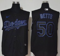 Nike Los Angeles Dodgers Mookie Betts black majestic baseball Jersey with not sleeves