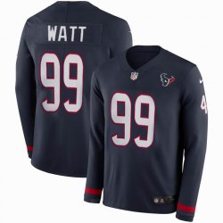 Women Houston Texans #99 J.J. Watt Nike dark blue Color Rush Limited Jersey long sleeves