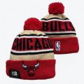 2024 Chicago Bulls red beige black NBA Sports Cuffed Knit Hats