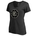 Women's LA Clippers Fanatics Branded Black Cloak Camo V-Neck T-Shirt