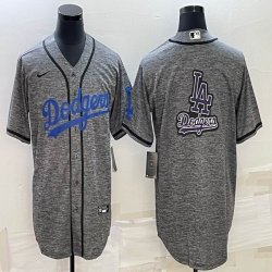 Los Angeles Dodgers Blank majestic Hemp grey baseball Jerseys-BD