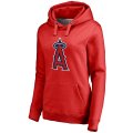 Los Angeles Angels of Anaheim Women's Team Color Primary Logo Pullover Hoodie - Red