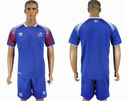 2018 World cup Iceland team blue soccer jersey home