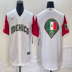 2023 World Cup Mexico blank white majestic baseball jerseys 27