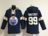 Edmonton Oilers Wayne Gretzky 99 blue Ice Hockey Hooded Sweatshirt