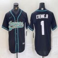 Jacksonville Jaguars #1 Etienne Jr black baseball jerseys Joint name-BD