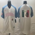 2023 World Cup Mexico blank white skyblue majestic baseball jerseys 16