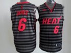 Miami Heat 6# LeBron James gary stripe nba jerseys