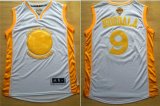 Adidas Golden State Warriors #9 Andre Iguodala white gold basketball jerseys