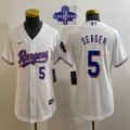 Youth 2023 Champions Nike Texas Rangers #5 Seager white majestic baseball jerseys 02