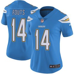 Women Chargers #14 Dan Fouts Nike skyblue Color Rush Limited Jersey