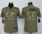 Women Nike Denver Broncos 55 Chubb Olive Camo Carson 2017 Salute to Service Elite Player