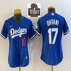 Women Los Angeles Dodgers #17 Shohei Ohtani Nike blue majestic baseball Jersey