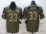 Nike Green Bay Packers #33 Aaron Jones green 2021 Salute to Service Limited Jersey