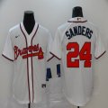 Nike Atlanta Braves #24 Deion Sanders white majestic baseball jerseys