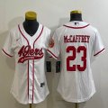 Women Nike San Francisco 49ers #23 Christian McCaffrey White baseball jerseys Joint name-BD