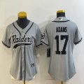 Youth Las Vegas Raiders Davante Adams gray baseball jerseys Joint name-BD