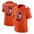 Custom Clemson Tigers #9 Wayne Gallman II orange fashion college football jersey