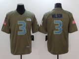 Nike Seattle Seahawks #3 Russell Wilson green USA flag Color Rush Limited Jersey