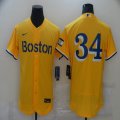 Nike Boston Red Sox #34 David Ortiz Yellow Flexbase Authentic Collection Jersey-BD