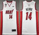 Nike Miami Heat #14 Tyler Herro white nba basketball jerseys 6 patch-XD 01