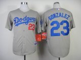 Los Angeles Dodgers Authentic #23 Adrian Gonzalez gray baseball Jersey