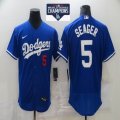 Nike Los Angeles Dodgers #5 Corey Seager blue Flexbase Authentic Collection Jersey