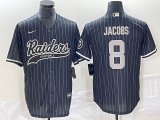 Nike Oakland Raiders #8 Josh Jacobs black baseball jerseys Joint name-BD