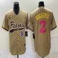 Nike San Diego Padres #2 Xander Bogaerts beige MLB Baseball jerseys Joint name-BD 01