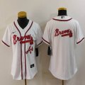 Women Nike Atlanta Braves blank white majestic baseball jerseys 01