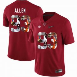 Custom Alabama Crimson Tide #93 Jonathan Allen Red College Color Rush Limited Jerseys