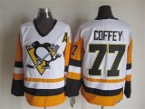 Pittsburgh Penguins #77 Paul Coffey white Throwback CCM Ice hockey jersey A patch