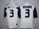 Washington Huskies 3 Jake Browning College Football White Jersey