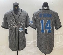 Detroit Lions #14 Ra St. Brown Hemp grey baseball Joint name -BD 02