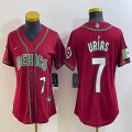 Women 2023 World Cup Mexico #7 Julio Urias red majestic baseball jerseys 14