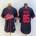 Youth Nike #85 George Kittle black baseball jerseys Joint name-BD