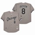 Chicago White Sox #8 Bo Jackson gray throwback mlb baseball jersey-SG