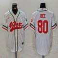 Nike San Francisco 49ers #80 Jerry Rice white baseball jerseys Joint name-BD